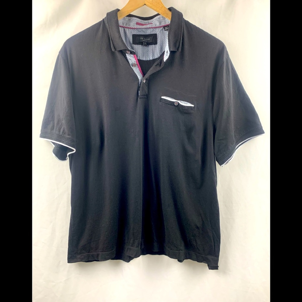 Ted Baker black collared short sleeve size 7